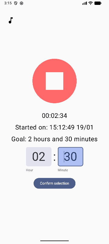 Screenshot of project 'fasting timer'